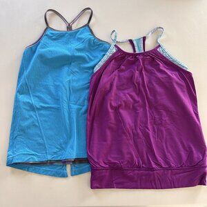 TWO Ivivva Tanks Built In Bra  Blue Purple Size 12 Girl’s Lululemon